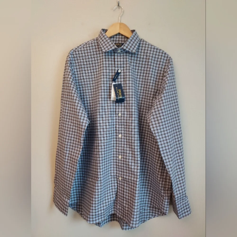 Polo Ralph Lauren Men's Plaid Long Sleeve Classic Fit Shirt Size XL NEW NWT Blue